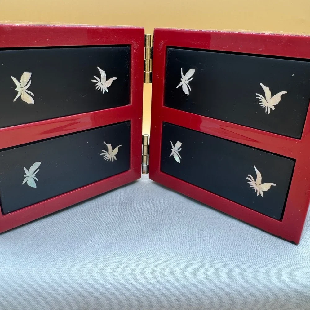 Vintage Korean Najeonchilgi Style Jewelry Box 4 Drawers Phoenix Mother of Pearl